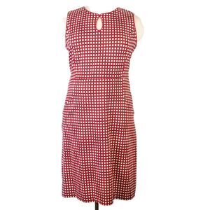 Red blue and white geometric